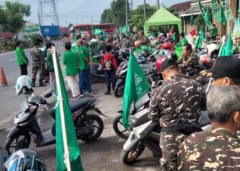 Menuju Harlah 1 Abad NU, Segenap Ansor Banser Sidoarjo Konvoi Sepeda Motor